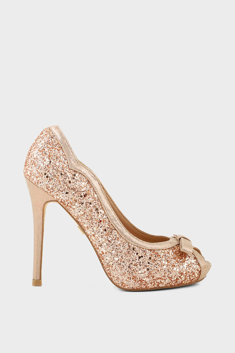 Party Wear Peep Toes I44503-Champagne