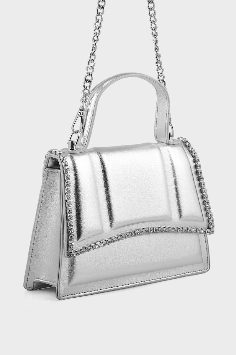 Top handle Hand Bags B15193-Silver