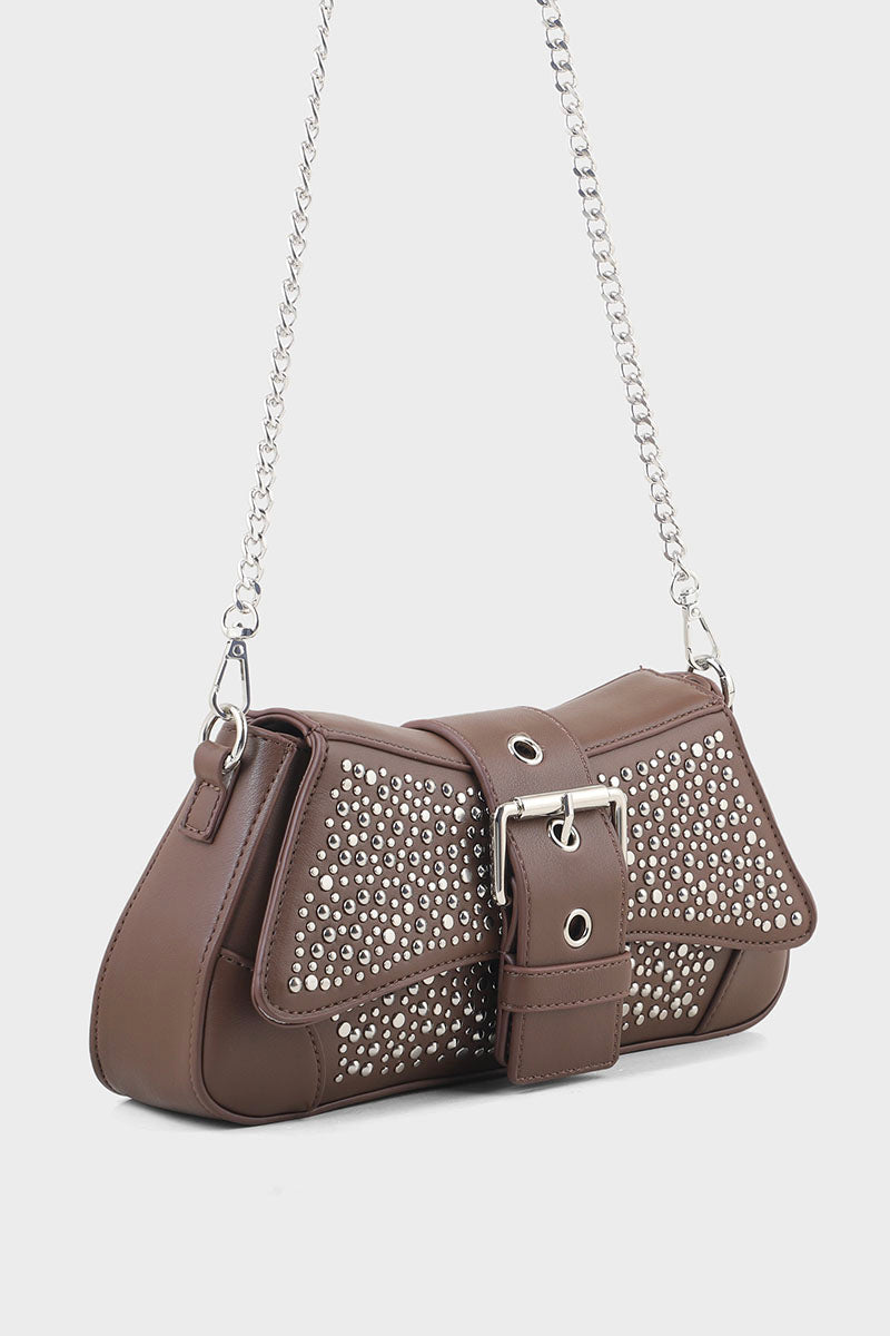 Baguette Shoulder Bags B10520-Brown