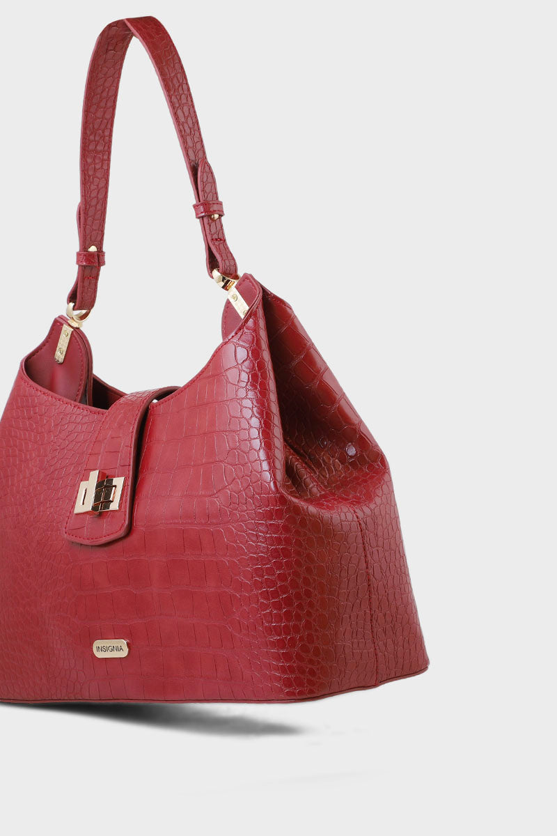 Baguette Shoulder Bags B10523-Maroon