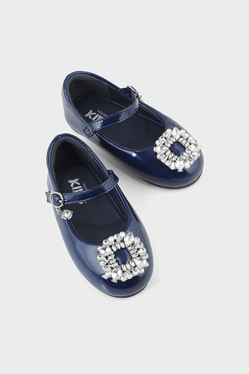 Girls Formal Pumps Q10019-Navy