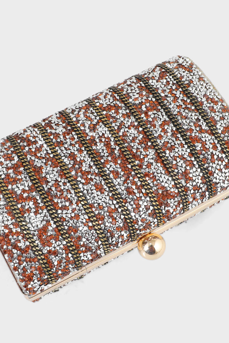 Party Wear Clutch BK4005-Coffee