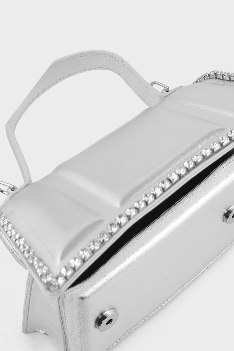 Top handle Hand Bags B15193-Silver